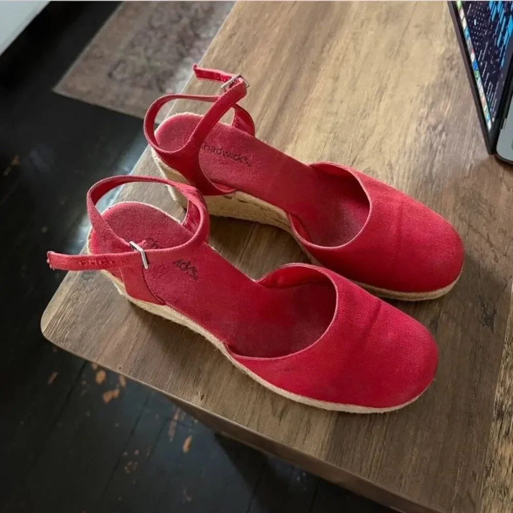 Red Chadwick’s espadrille wedges